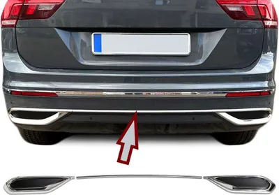 Zdjęcie produktu dla EDELSTAHL AUSPUFF ATTRAPPEN dla VW Tiguan II + Allspace Facelift | BJ ab 2020&gt
