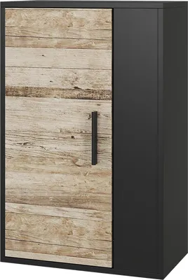 Produktbild von Hängeschrank Vicco Berno Schwarz/Sandeiche 50.1 x 78.4 cm mit 2 Fächern, Model 55444