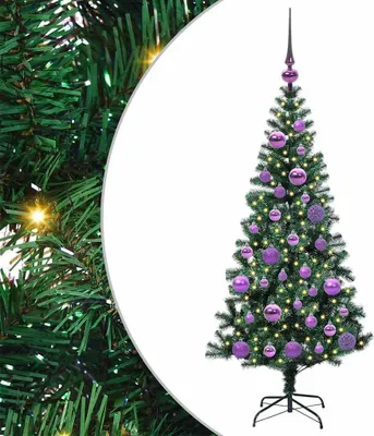 Zdjęcie produktu dla vidaXL Sztuczna, oświetlona choinka zielona 120 cm