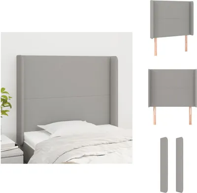 Produktbild von vidaXL Kopfteil mit Ohren Hellgrau 103x16x118/128 cm Stoff -  Kopf- & Fußenden