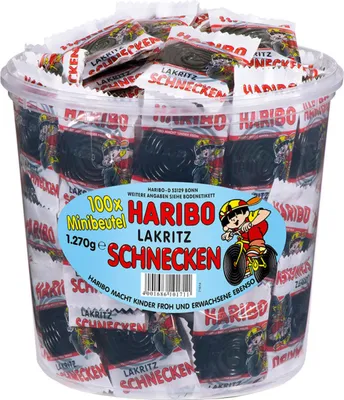 Produktbild von Haribo Lakritz Schnecken im Minibeutel Klassiker Veggie 100 Stück