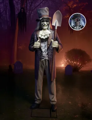 Produktbild von Realistische Horrorfigur mit Soundeffekten: Totengräber in Lebensgröße -