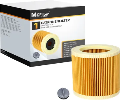 Produktbild von McFilter | 1x Patronenfilter f. Kärcher Staubsauger WD2, WD3, MV3, A-Serie, SE 4001/4002, ersetzt Kärcher Filter 6.414-552.0, 6.414-772.0, 6.414-547.0