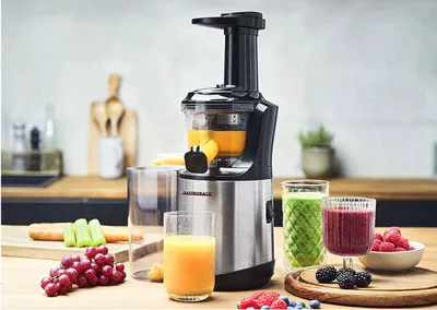 Produktbild von GASTROBACK Entsafter Slow Juicer Advanced Vital, Farbe:Edelstahl/Schwarz