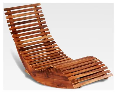 Produktbild von Schaukelstuhl aus Akazienholz | Ergonomisch und wetterfest | 149x60x86 cm | Für den Außenbereich