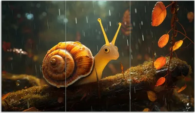Produktbild von Wallario Herdabdeckplatte aus Glas, Größe 90 x 52 cm 3-teilig, Motiv Snail on Tree