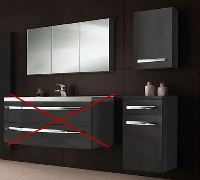 Produktbild von Refurbished Möbelretoure Badmöbel Hochglanz anthrazit 3tlg 90 cm DYNAMIC