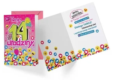 Produktbild von Karte PR-337 14. Geburtstag – Mädchen – Kukartka