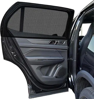 Image de Protection solaire pour pare-brise arrière Benzoa® (2 pièces) – double face, protection UV >95%, élastane, tissu maille respirant, dimensions 42–50 × 70–114 cm, adapté aux voitures particulières et aux SUV