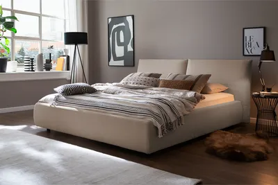 Produktbild von KAWOLA Bett HENRY Polsterbett Cord taupe 140x200cm