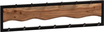 Zdjęcie produktu dla Wieszak ścienny  z litego drewna akacjowego / metalu 80x20x8 cm | Wohnling