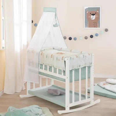 Obrázok produktu pre Roba 289149WES283 Detská postieľka 4 v 1 Woodland Buddies biela – Detské postieľky biele 760 x 950 x 745 mm