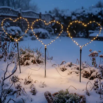 Image de Fiche solaire esotec CŒUR-TRIO pour l'extérieur SET de 3 fiches LED pour jardin extérieur 102583, Image générée par une IA