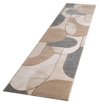 Produktbild von TT Home Wohnzimmer Teppich Esszimmer Kurzflor Abstraktes Muster Geometrisches Design Bogen Optik Hoch-Tief-Effekt Moderner Style Größe 80x150 cm