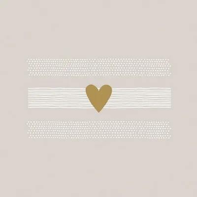 Produktbild von 20 Servietten Heart of gold taupe - Herz aus gold taupe 33x33cm
