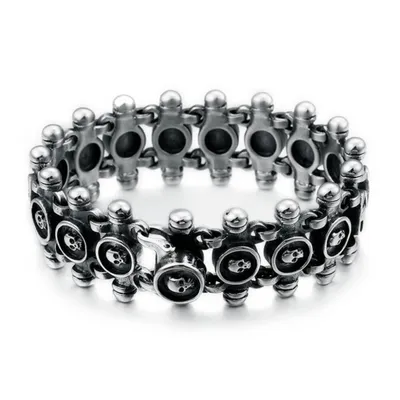 Produktbild von Edelstahl Armband CAROUSEL SKULL 21.5 cm / Silber
