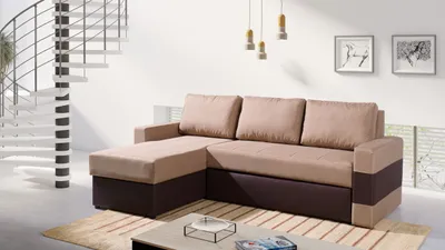 Obrázek produktu pro Rohová sedací souprava RIALTO - hnědá / béžová, levý roh