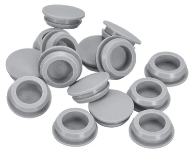Silikon-Stopfen 18 Stück, rund, 14,5–15,5 mm, grau