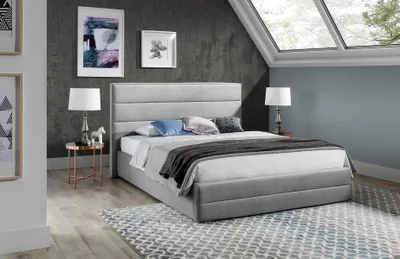 Image de Lit Designer Textile Cuir Hôtel Métal Lits Double Chambre à coucher Cadre de lit