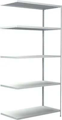 Produktbild von Steck-Anbauregal Schulte weiß 200x100x50 cm 5 Böden geteilte Winkelprofile Tragkraft 425 kg