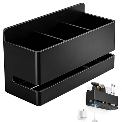 Produktbild von Elektrischer Zahnbürstenhalter Aluminium Schwarz 3 Steckplätze Wandmontage ohne Bohren