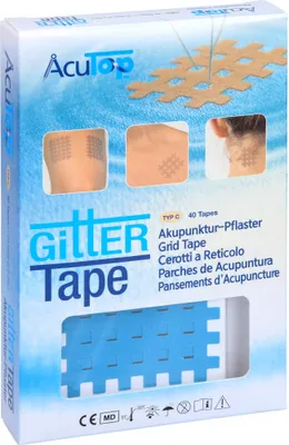 Produktbild von Gitter Tape Acutop Akupunkturpflaster 5x6 cm blau 40 St