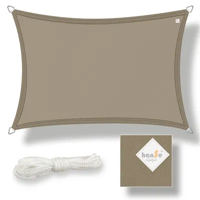 Produktbild von hanSe® Marken Sonnensegel 100% Polyester Rechteck 3,5x4,5 m Taupe