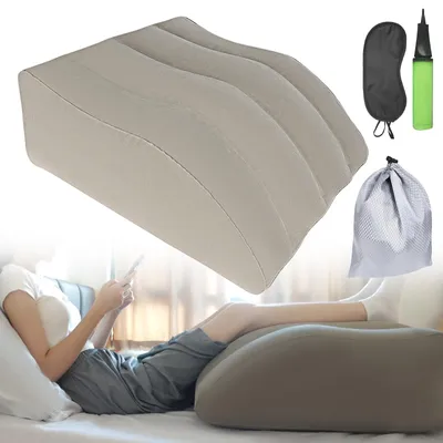 Productafbeelding van opblaasbaar beenkussen, voetsteunkussen voor reizen, ergonomisch wigkussen voor spierontspanning