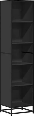 Image de Bibliothèque noir 40x35x170,5 cm bois d'ingénierie