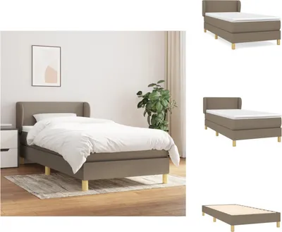 Produktbild von vidaXL Boxspringbett mit Matratze Taupe 90x200 cm Stoff -  Betten & Bettgestelle