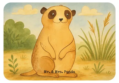 Produktbild von Mr. & Mrs. Panda magnet Erdmännchen Design - Weiß - Geschenk, Traveling, Kühlschrankmagnet, Afrika, Spruch, Notizhalter, Weltreise, holzmagnet, whiteboardmagnet, Roadtrip