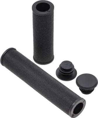 Produktbild von DDK Fahrrad Lenker Griffe 130/90mm Rund Steckgriff Schwarz mit Endkappen
