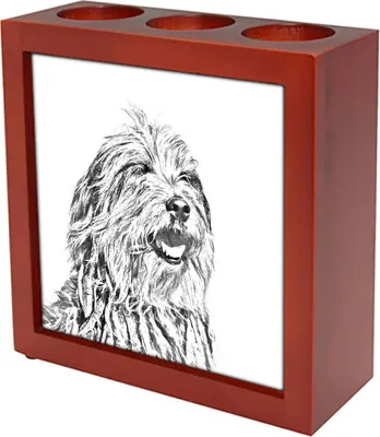 Obrázok produktu pre Bergamský ovčiak - stojan na pero s psom, organizér na stôl s potlačou, personalizovaná ozdoba na stôl značky Art-Dog
