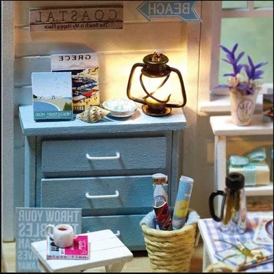 Zdjęcie produktu dla Miniaturowa drewniana skrzynka na zabawki dla dzieci do samodzielnego montażu (niebieska)