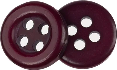 Zdjęcie produktu dla Guzik - zestaw 6 szt. - średnica 10 mm - bordowy