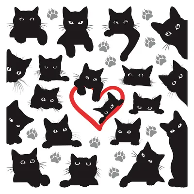 Immagine prodotto di Sanders & Sanders adesivo da parete gattini nero 30 x 30 cm
