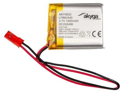 Obrázok produktu pre Akyga AKY0622, Batérie, Strieborná, Lithium-ion (Li-ion), 980 mAh, 3,7 V, 34 mm