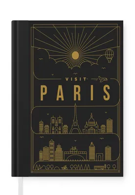 Obrázok produktu pre MuchoWow® Zápisník Denník Rozpočet A5 Panoráma Paríža - čierna