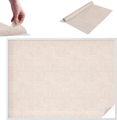 Obrázok produktu pre Vitrážová fólia na okno - 146x200 cm - Vitrážová fólia na okno, dekoratívna a nepriehľadná - Samolepiaca dekoratívna fólia na sklo s vitrážovým vzorom - UV ochrana, jednoduchá inštalácia, dekorácia okna - Geometrický vzor