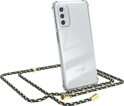 Produktbild von EAZY CASE Handykette kompatibel mit Samsung Galaxy M52 5G, Handyhülle mit Umhängeband, Handykordel, Schutzhülle Clear, Band in Grün