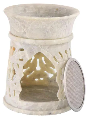 Rookstoofje aus Speckstein, 8,7 x 9 cm, orientalisch, mit Rauchsieb