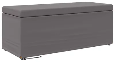 Image de Tabouret gris en similicuir et en bois composite