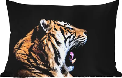 Produktbild von MuchoWow® Outdoor Kissen - Tiger - Tiere - Porträt - 50x30 cm - Wetterfest - Lounge Kissen - Sofa kissen - Wohnzimmer Dekoration