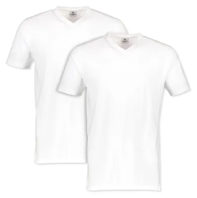 Produktbild von LERROS Doppelpack T-Shirt, V-Neck in Premium Baumwollqualität , Farbe: WHITE , Größe: S