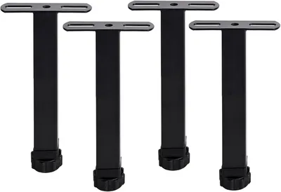 Produktbild von Robuste, T-förmige Metallbeine – höhenverstellbar – schwarz/weiß – für Küche/Bett – 25 cm