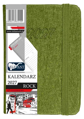 Obrázek produktu pro Kalendář Rock 2027, formát A7, týdenní, barva: olivová