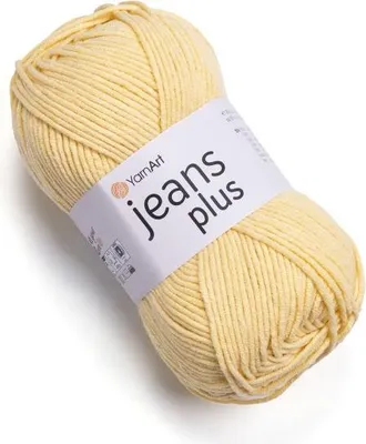 Produktbild von YarnArt Jeans Plus Nr. 88 – Weiche Baumwollmischung in Vanille – Perfektes Garn für Amigurumi, Babykleidung & mehr – 100g / 160m – Stärke: Worsted