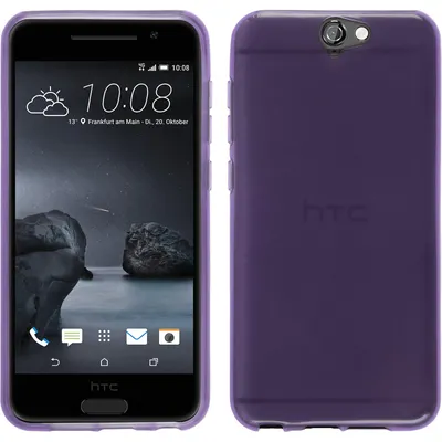 Produktbild von PhoneNatic Case kompatibel mit HTC One A9 - lila Silikon Hülle transparent + 2 Schutzfolien