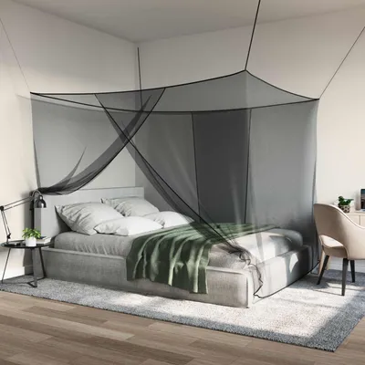 Produktbild von Moskito-Netz für Bett 156 Maschen 3 pcs Schwarz Polyester - Moskitonetze c2875