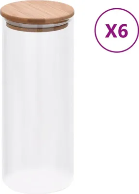 Produktbild von Vorratsgläser mit Bambusdeckel 6 Stk. 1000 ml